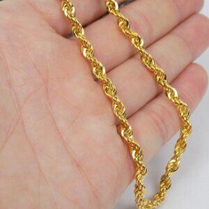 vintage twisted rope gold chain layering necklace